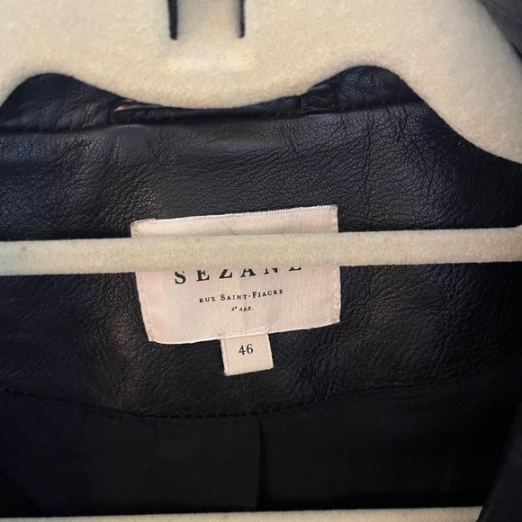 Sezane Zig Black Leather Jacket - 46 - Picture 2 of 8